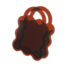 Clear Acrylic Flower Vases With Wavy Shape-Tea color Hand held