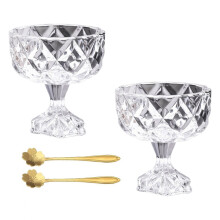 Salatschüssel aus Glas für Eis, elegante-Weiß