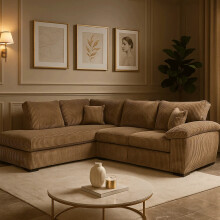 Amalfi Jumbo Cord Left Hand Corner Sofa Coffee