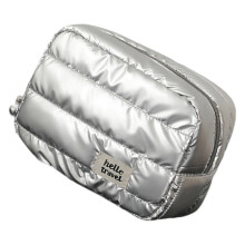 Oversized Travel Makeup Bag Polyester-Silver three dimensi