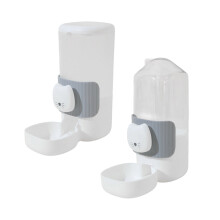2PCS Cage Mounted Automatic Pet Food Water Dispenser-Gray