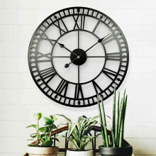 Modern Decorative Clock, Stylish Retro Design With Giant Roman Numerals Enhances Your Space, Nearly Silent Movement Ensures Peaceful Atmosphere, Water