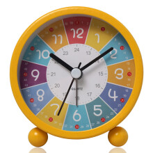 Analog Alarm Clock for Kids, Vibrant Color-coded Design for Time Education, Silent Non-ticking Movement Ensures Quiet Sleep, Battery-powered Clock for
