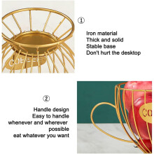 Cesto para Cápsulas de Café para Bancada de Cozinha, Suporte de Metal com Design Exclusivo e Estrutura Vazada, Organizador de Cápsulas em Ferro