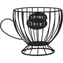 Organisateur de rangement élégant pour capsules de café, panier de rangement en métal, design ajouré, émail cuit de haute qualité, grande