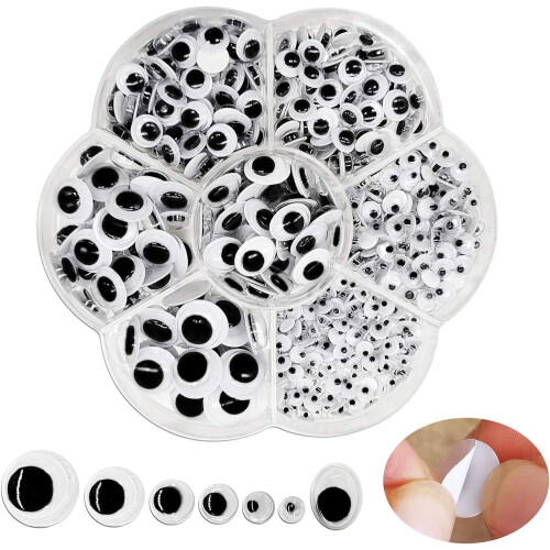 Versatile Pack, Self-Adhesive Plastic Googly Eyes, Mixed Packaging, Wide Application, Strong Adhesive Backing For Lasting Creations