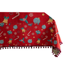 Festival Christmas Tablecloth for Holiday Dining-Red A