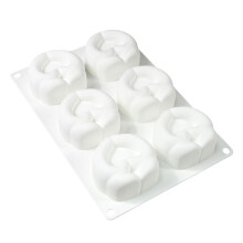 6 Cavity Heart Silicone Molds For Valentines Day Romance Mousses