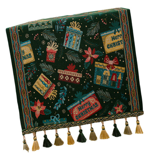 Weihnachts-Chenille-Tischläufer mit farbechtem-35 180 Geschenk