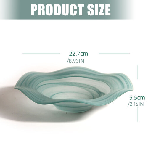 Artistic Waved Glass Fruit Bowl Durable-Pink translucent 1