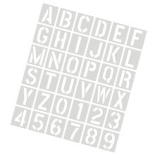 36 Stück Buchstaben- und Zahlenschablonen, PET-Malvorlagen zum