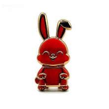 (Red) Strawberry Bubble Foldable Rabbit Mobile Phone Holder Desk 3D Phone Holder Foldable Phone Stand