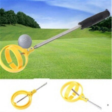 (Yellow) 8 Sections Golf Training Shaft Telescopic Pick Up Retriever Picker Golf Ball