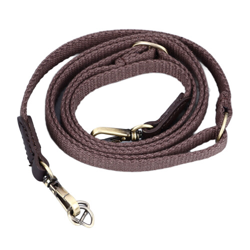Verstellbarer Kaffee-Leder- und Webbing-Gurt, 75-122 cm 1