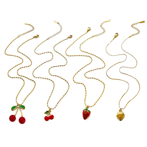 Delicate Strawberry/Cherry Pendant Necklace-Small cherry 1