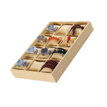 12-Gitter-Flanell-Schmuckständer, leichte-Leinen