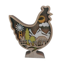 (C) Fashion  Wooden Animal Statues and Figurines Home Ornament Multilayer Woodland  Silhouette and Sculpture