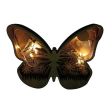 (E) Fashion  Wooden Animal Statues and Figurines Home Ornament Multilayer Woodland  Silhouette and Sculpture