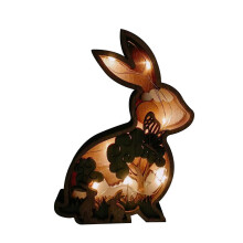 (H) Fashion  Wooden Animal Statues and Figurines Home Ornament Multilayer Woodland  Silhouette and Sculpture