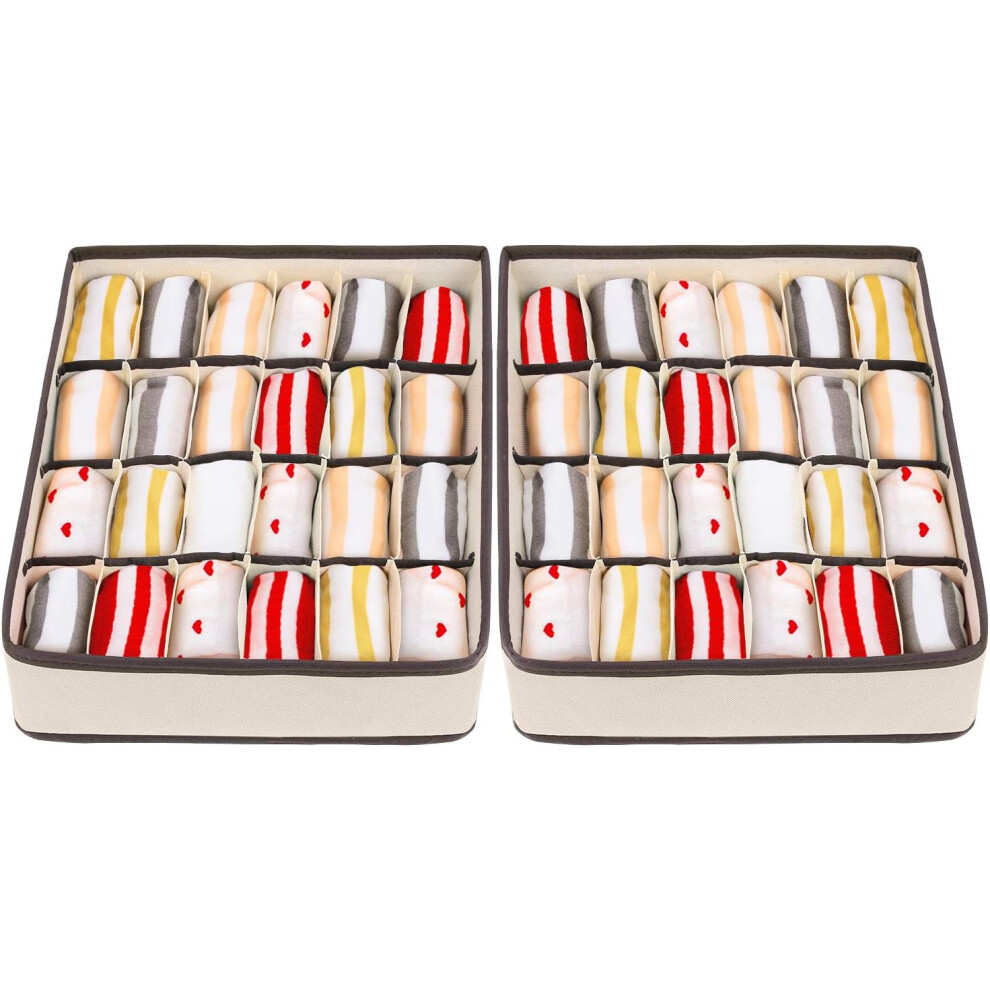 Non-Woven Fabric Drawer Organizer, Beige Collapsible Organizer For Underwear And Socks, Multi-Purpose Closet Organizer Ensuring Space-Saving And Washa 9148971183573