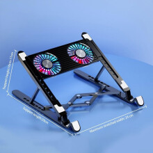 Laptop Cooling Pad with Adjustable Height and Quiet Fan for Overheating Prevention Black