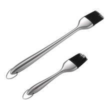 Cepillo para parrilla de fácil limpieza, brocha de aceite de acero inoxidable para resultados profesionales, brocha de silicona para untar que