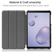 Elegante leren hoes, ultradunne folio met standaard, lichtgewicht cover, hoogwaardig PU-leer voor compatibele Galaxy Tab A, drievoudige