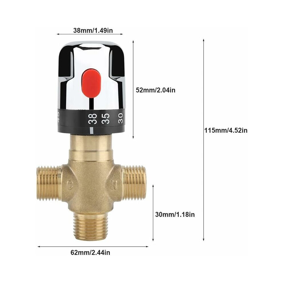 Thermostatic Mixing Valve Solid Brass, Premium Quality Water Temperature Control Valve With Us Standard Fittings, Ensuring Safe And Reliable 9128293495554