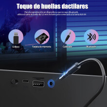 Bezprzewodowy soundbar Bluetooth 5.0, system dźwięku przestrzennego 360 stopni z ulepszonym basem, idealny do rozrywki w pomieszczeniach i na