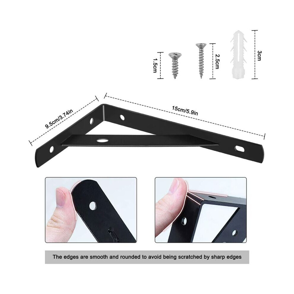 Triangular Shelf Brackets For Heavy Duty Support, Sturdy & Rustic Wall Mounted Shelf Supports With Powder Coated Finish For Longevity And Corrosion 9128293495660