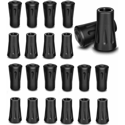 Trekking Poles Tips Protectors, Hiking Pole Replacement With Embedded Metal Washers For Extra Durability, 30Pcs/15Pair