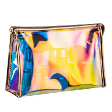 Descubra a beleza interior: Necessaires iridescentes, sua companheira de viagem essencial, projetadas com bordas cuidadosamente costuradas para maior