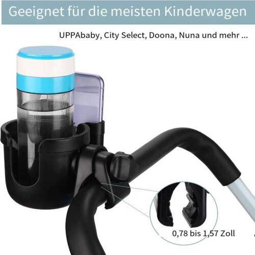 Travel Buddy, Universal Ποτηροθήκη με Ανθεκτική Σφιγκτήρα για Ακλόνητη Στήριξη, Μαλακά 2