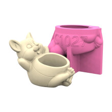 Decorative Dog Pots Mould Silicone for Home and Office Planter