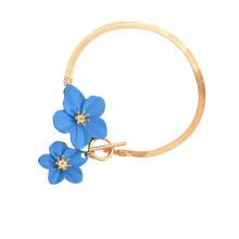 Trendy bloemen enkelbandje sieraden verstelbare ketting-Blauw
