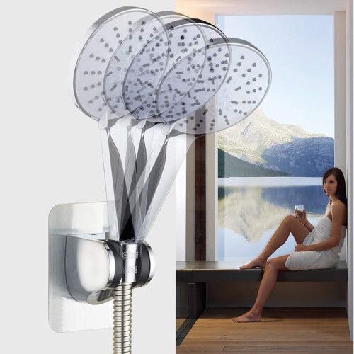 Angle Adjustable Shower Head Clip, High Quality ABS Plastic, Waterproof Wall Mount for Bathroom 2