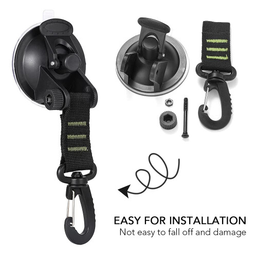 Suction Anchor Solution For Universal Car Awning, Heavy Duty Suction Cups With Hooks For Multi-Purpose Usage On Smooth Surfaces 2