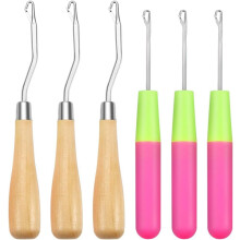 Latch Hook Crochet Needle Kit, Perfect For Rug Making And Art Crafts, Includes Wooden And Plastic Hooks In Different Sizes, Lightweight And Handy, Ide