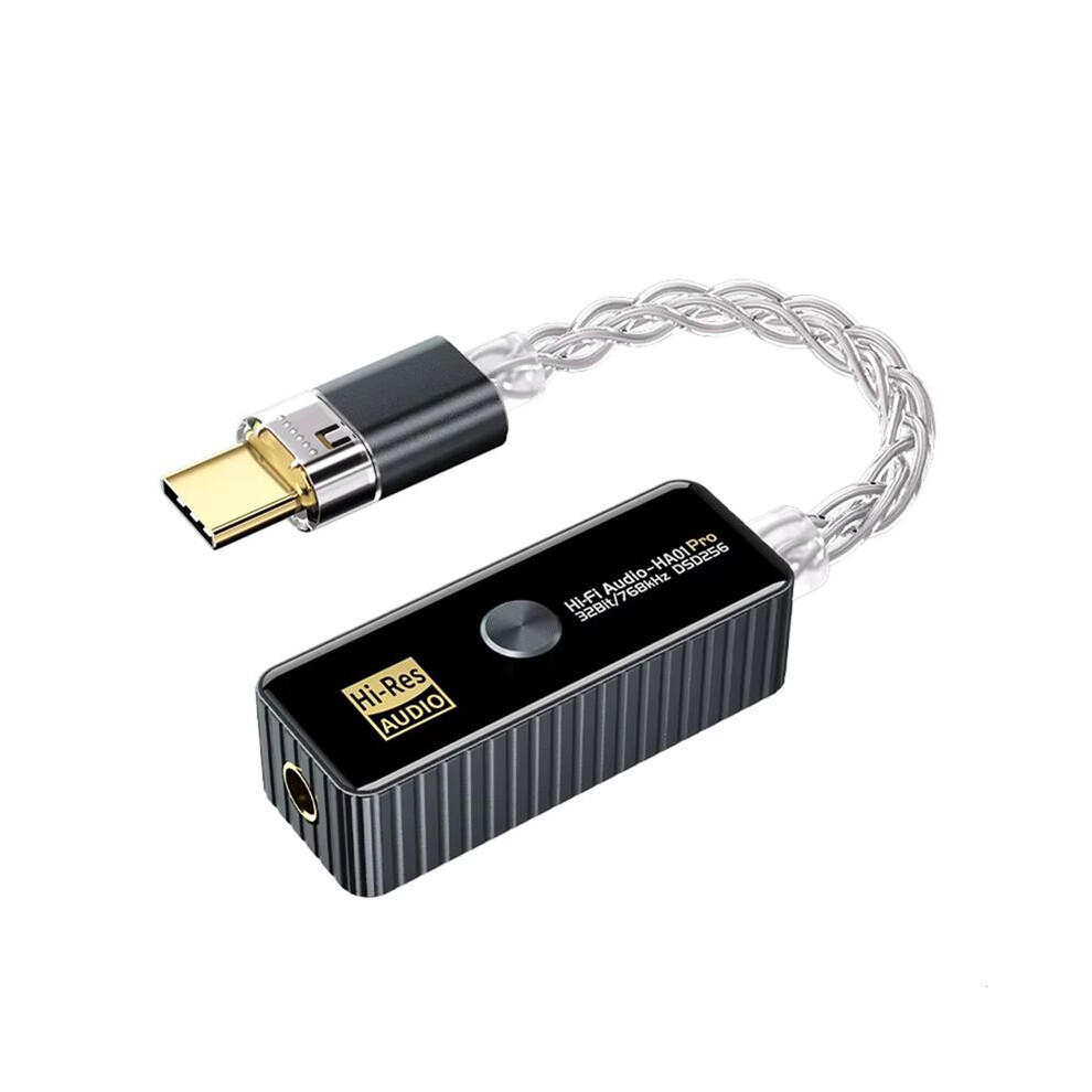 Audio Adapter Portable Dual Chip Cs43198+Ct7601 Usb Hifi 3.5Mm Headphone Amplifier Lossless Converter Cable Black/Gray 4711342375645