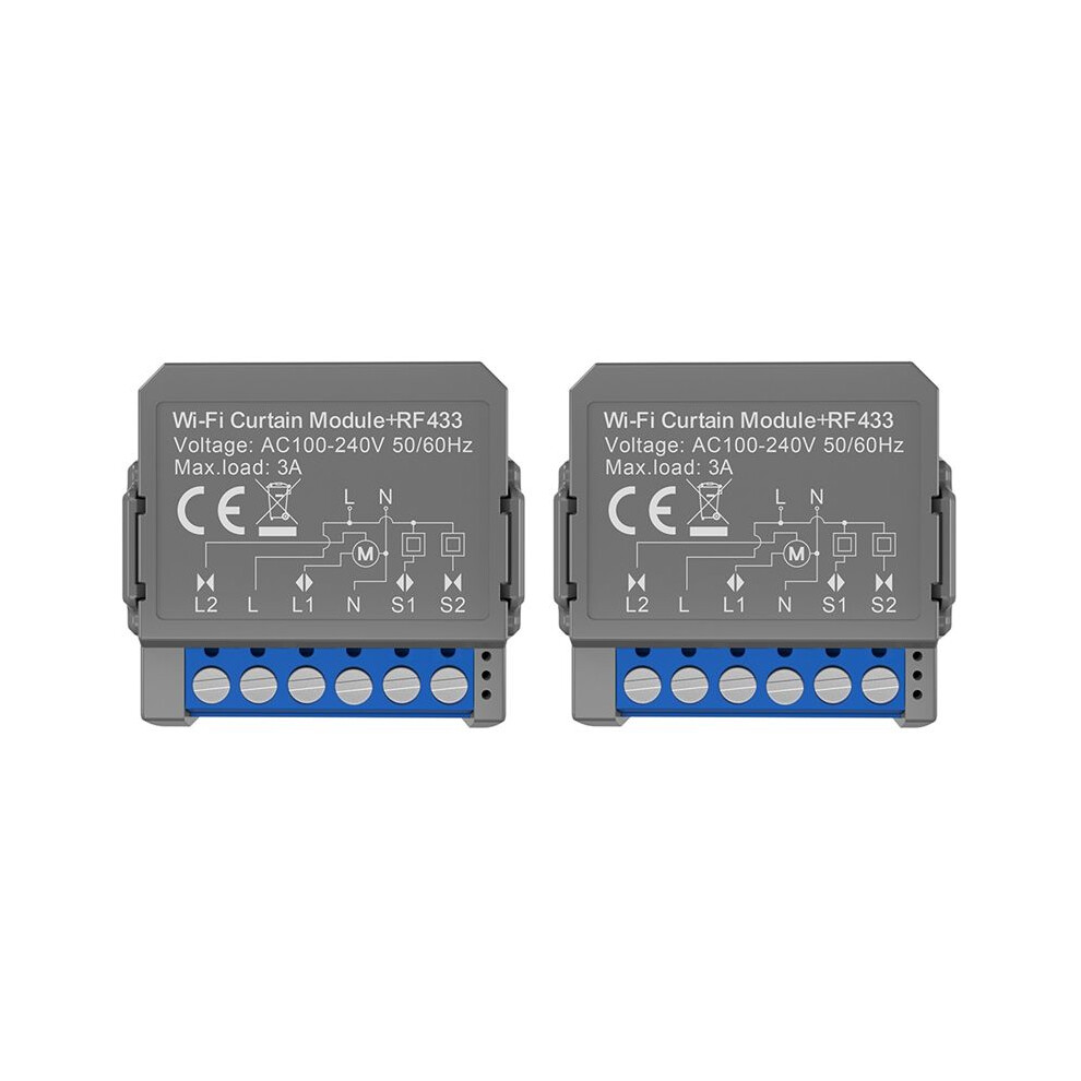 2Pcs Tuya Wifi Curtain Module With Rf433 Remote For Roller Shutter Blinds Motor Work With Alexa Home Alice 4712262968429