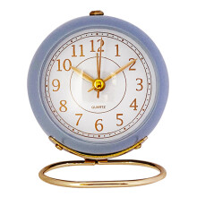 Vintage Metal Desk Clock, Retro Design Battery Operated With Quartz Movement And Silent Non-Ticking Feature For Bedroom, Living Room, Kitchen, Indoor
