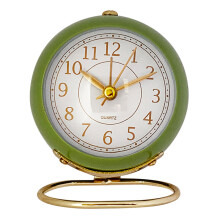 Vintage Metal Desk Clock, Retro Design With Silent Non-Ticking And HD Glass For Bedroom, Living Room, Kitchen, Indoor Decor (Battery Operated, Quartz