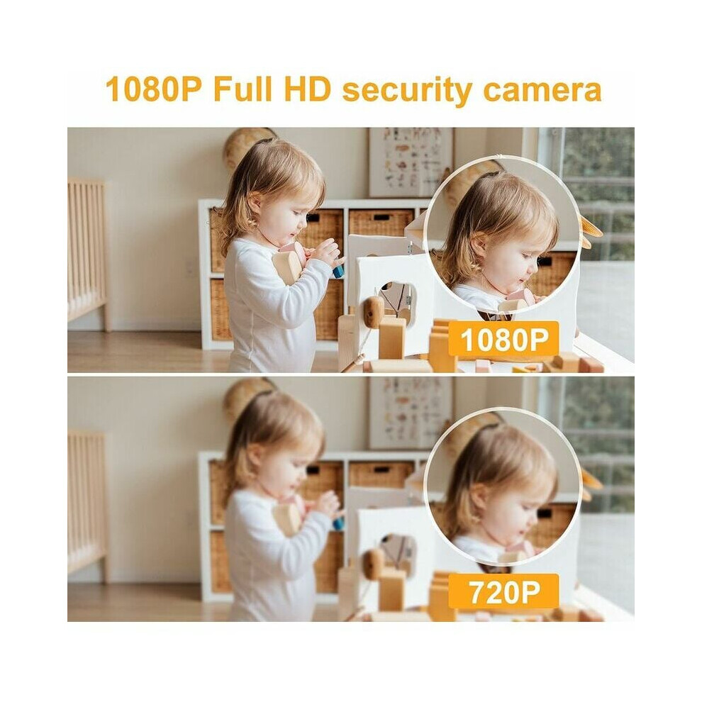 Home Security Camera With 360 Degree View, 1080P Indoor Surveillance Camera For Home Security, Night Vision Up To 9M, Motion Detection Alerts With 9128293496025