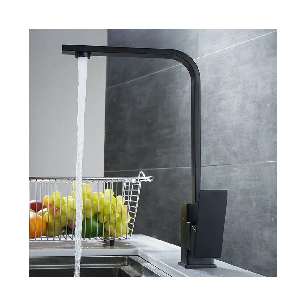 Fine Copper Kitchen Faucet, Universal Design Hot And Cold Dual Modes Matte Black Appearance Stainless Steel Casting Process For Kitchen Bathroom Area 9128293496384