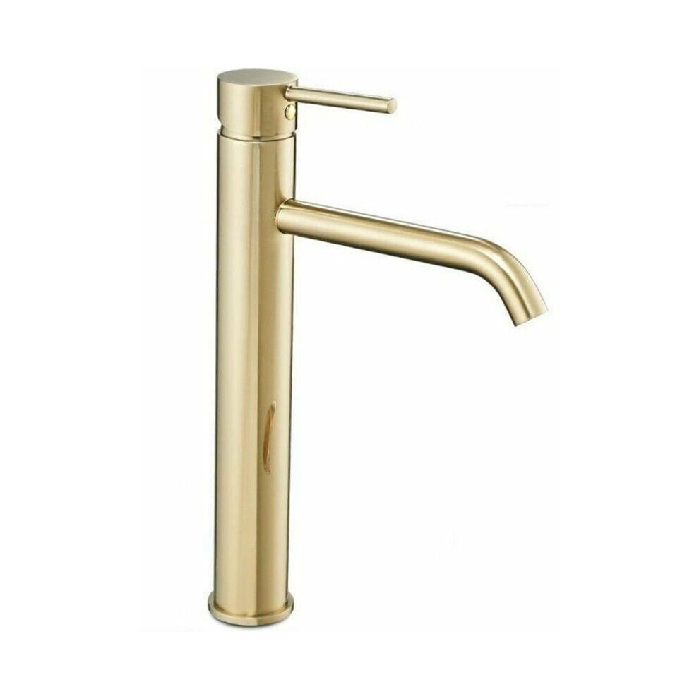 Basin Faucet, Rust Prevention Solid Brass With Brushed Gold Finish For Timeless Style 9405630173512