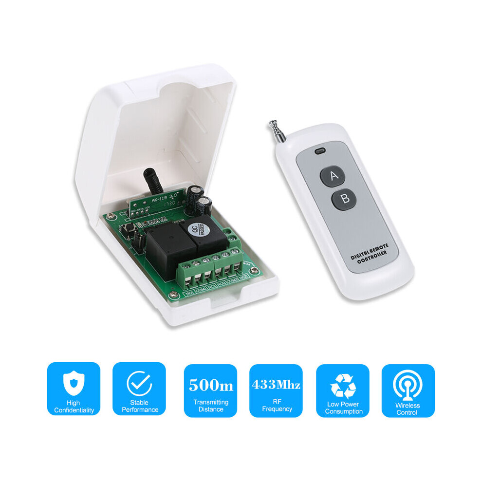 Channel Relay Wireless Remote Control Switch With Rf Technology For Ac 85V 250V Dc 12V Systems, Enables Forward Stop Reverse Rotation And Multiple 9128293057356