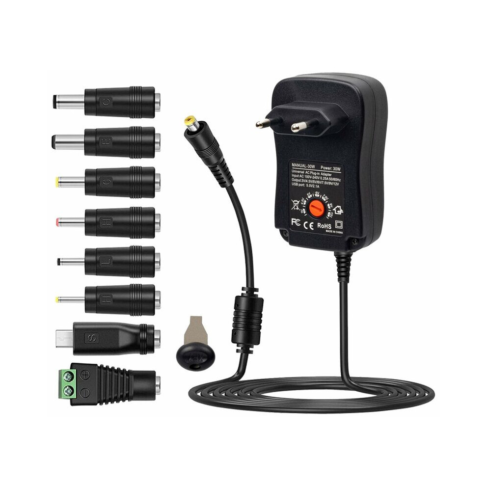 Powerful Universal Adapter, Ensuring Worldwide Input Compatibility And Multiple Dc Tips For Flexible Use, 30W Power Supply, Adjustable Output Voltage 9405630973280