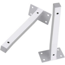 Stylish Floating Shelf Brackets, Durable Steel Iron Construction, Slatwall Panel Mount Ready, White Finish, Heavy Duty Design With Load Limit 30Lbs,