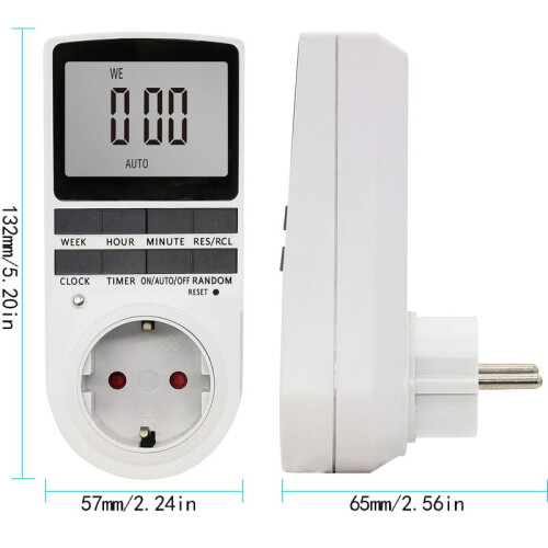 Infinite Repeat Cycle Programmable Timed Electrical Switch, Digital Timer Outlet for Home Appliances, Countdown Delay, Versatile Outlet Timer, 2
