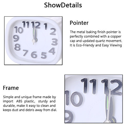 Ascending Beep Sounds Multi-Function Clock, Loud Alarm Sturdy Plastic Frame Silent Sweeping Movement for Children Room Classroom 2